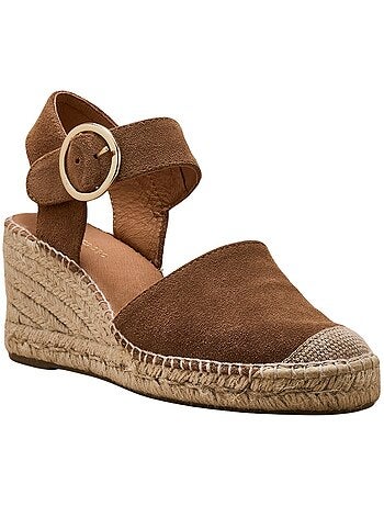 Sandales cuir velours femme - PEDICONFORT