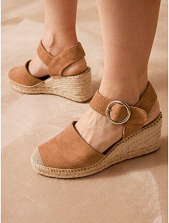 Sandales cuir velours femme - PEDICONFORT