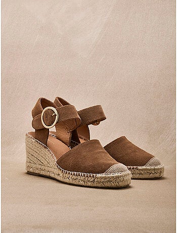 Sandales cuir velours femme - PEDICONFORT