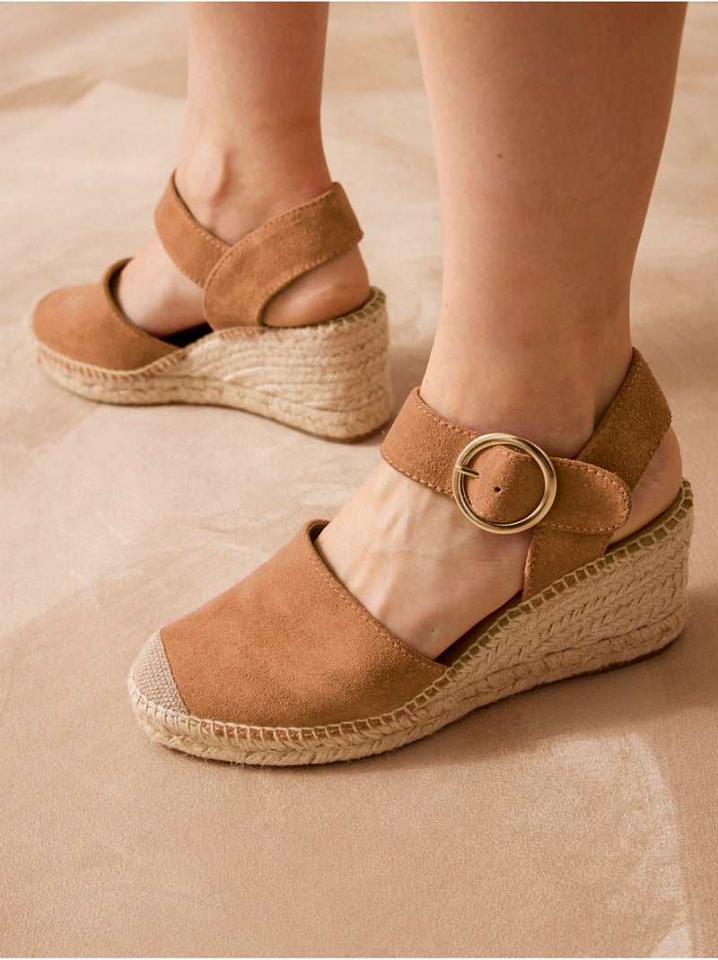 Sandales cuir velours femme - PEDICONFORT Camel - Kiabi