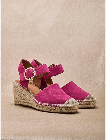 Sandales cuir velours femme - PEDICONFORT