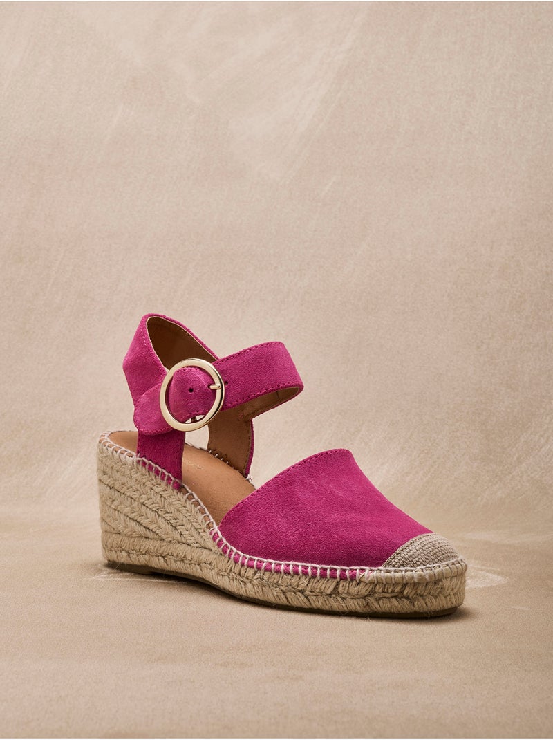 Sandales cuir velours femme - PEDICONFORT Rose fushia - Kiabi