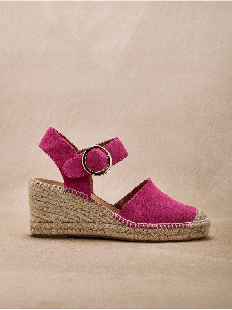 Sandales cuir velours femme - PEDICONFORT Rose fushia - Kiabi