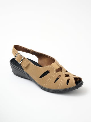 Sandales cuir velours largeur confort