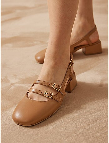 Sandales cuir verni avec brides - PEDICONFORT