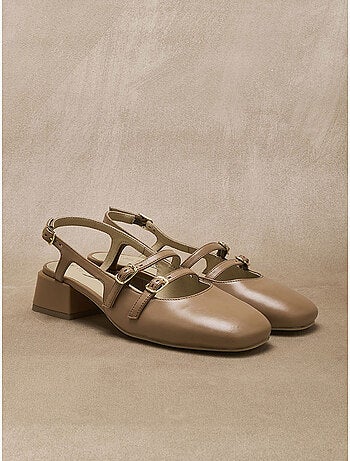 Sandales cuir verni avec brides - PEDICONFORT