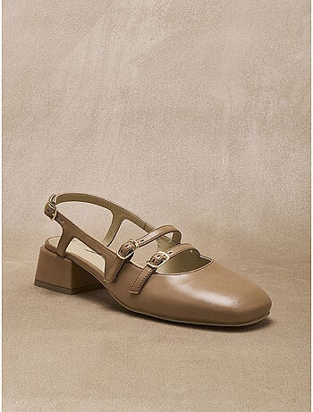 Sandales cuir verni avec brides - PEDICONFORT