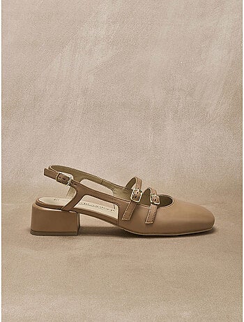 Sandales cuir verni avec brides - PEDICONFORT