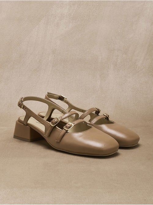Sandales cuir verni avec brides - PEDICONFORT - Kiabi
