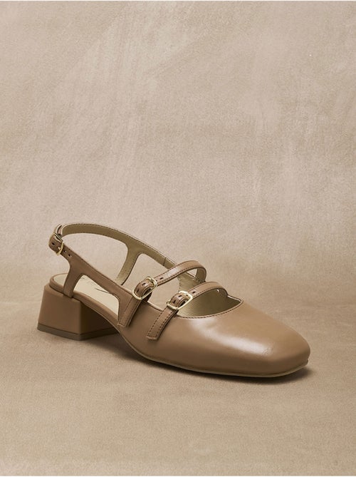 Sandales cuir verni avec brides - PEDICONFORT - Kiabi