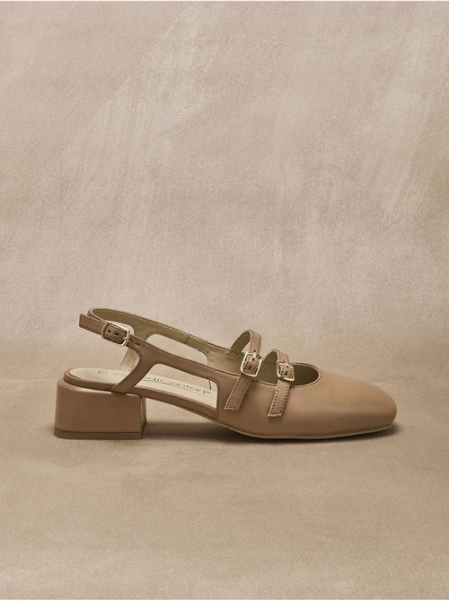 Sandales cuir verni avec brides - PEDICONFORT - Kiabi