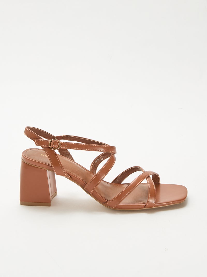 Sandales de cérémonie à talons Marron - Kiabi