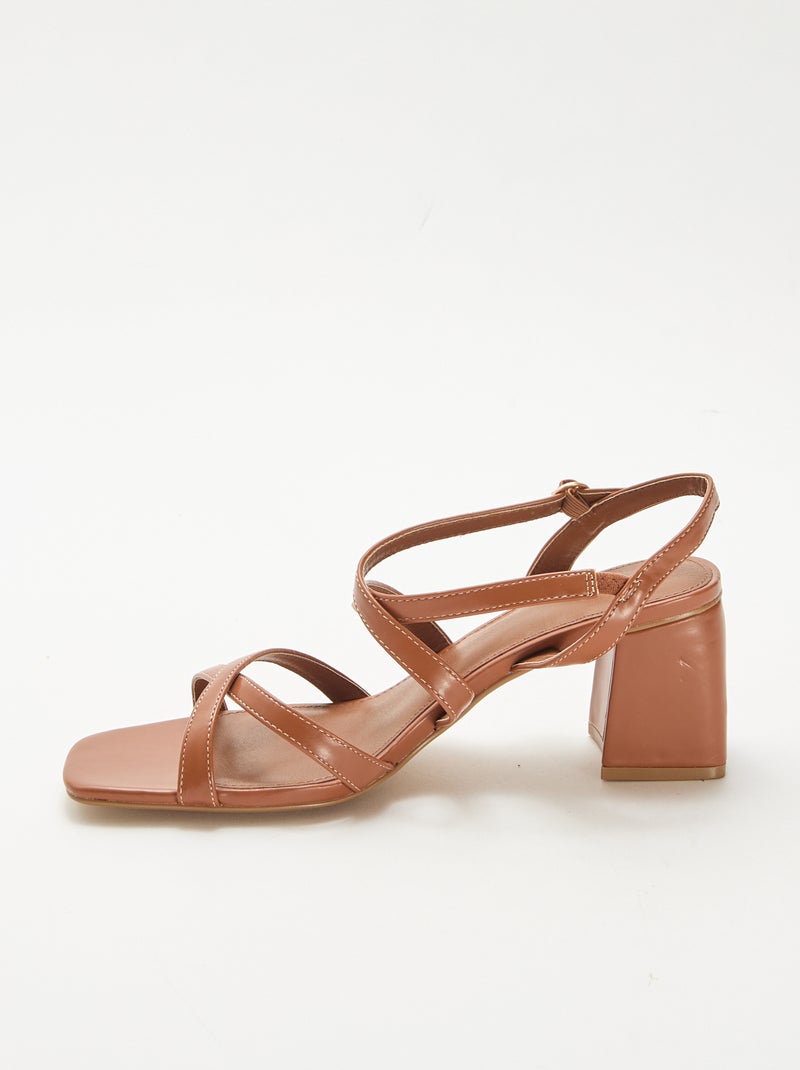 Sandales de cérémonie à talons Marron - Kiabi