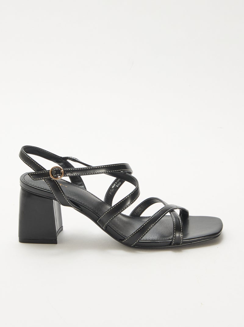 Sandales de cérémonie à talons Noir - Kiabi