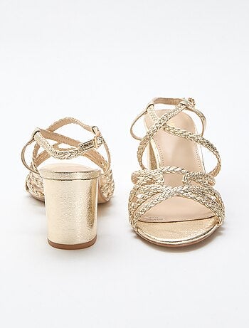 Sandales de cérémonie dorées à talon