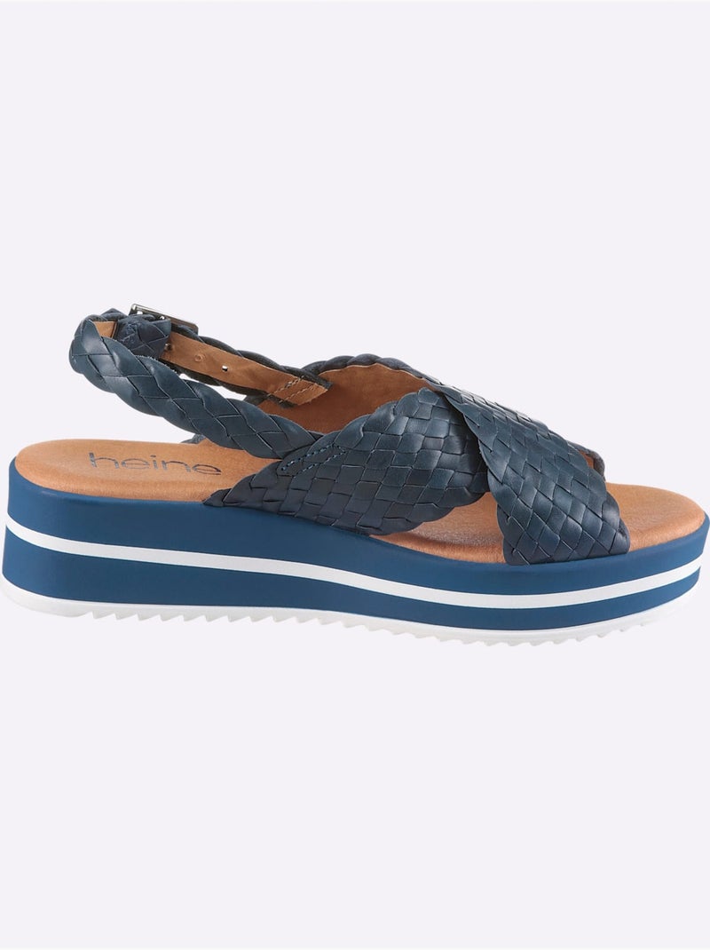 Sandales De Fabrication Espagnole - Taille Standard - Helline Bleu marine - Kiabi