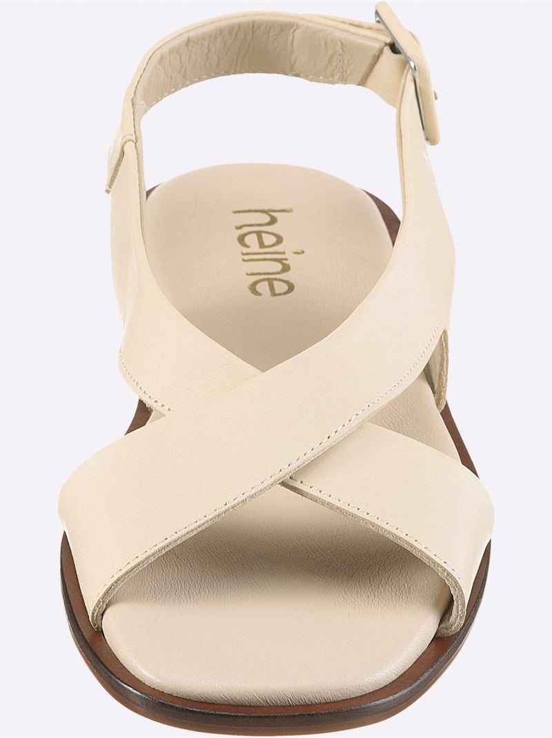 Sandales De Fabrication Espagnole - Taille Standard - helline Crème - Kiabi