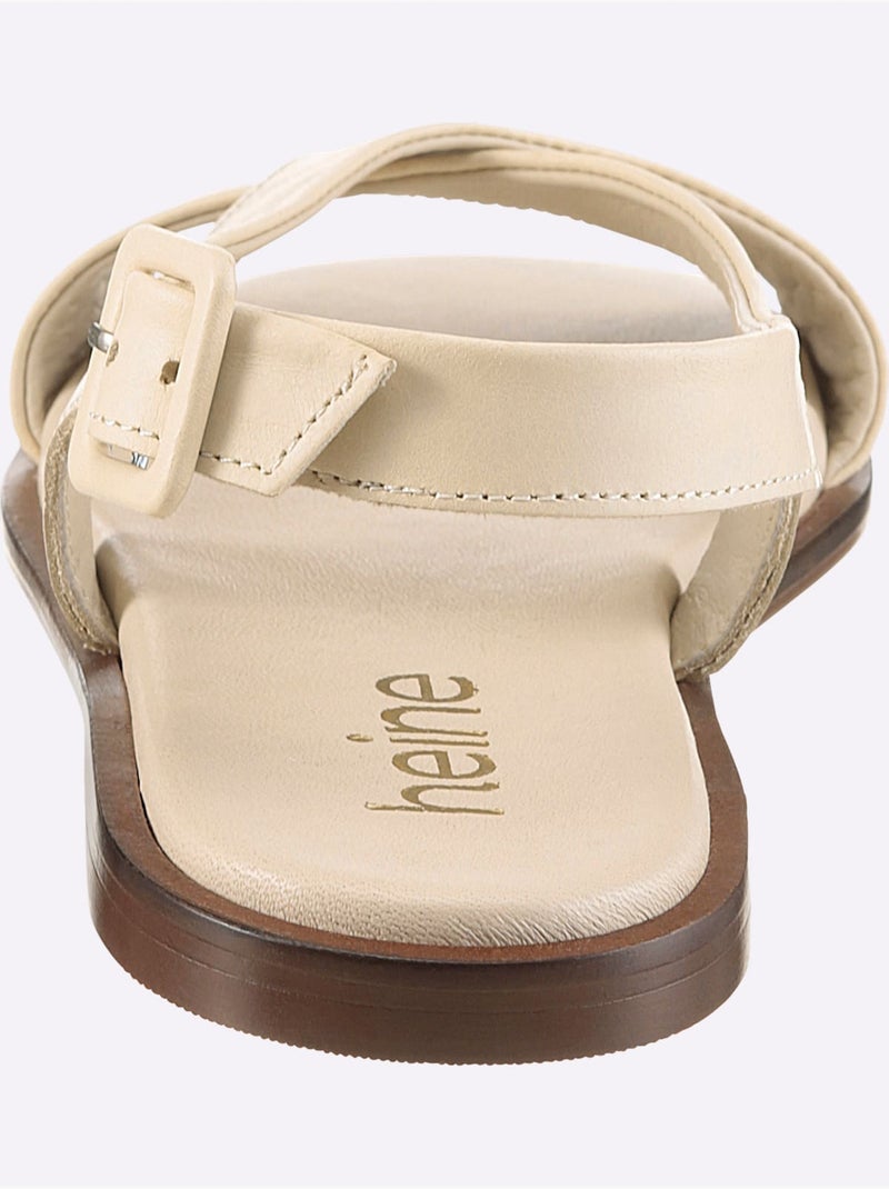 Sandales De Fabrication Espagnole - Taille Standard - helline Crème - Kiabi
