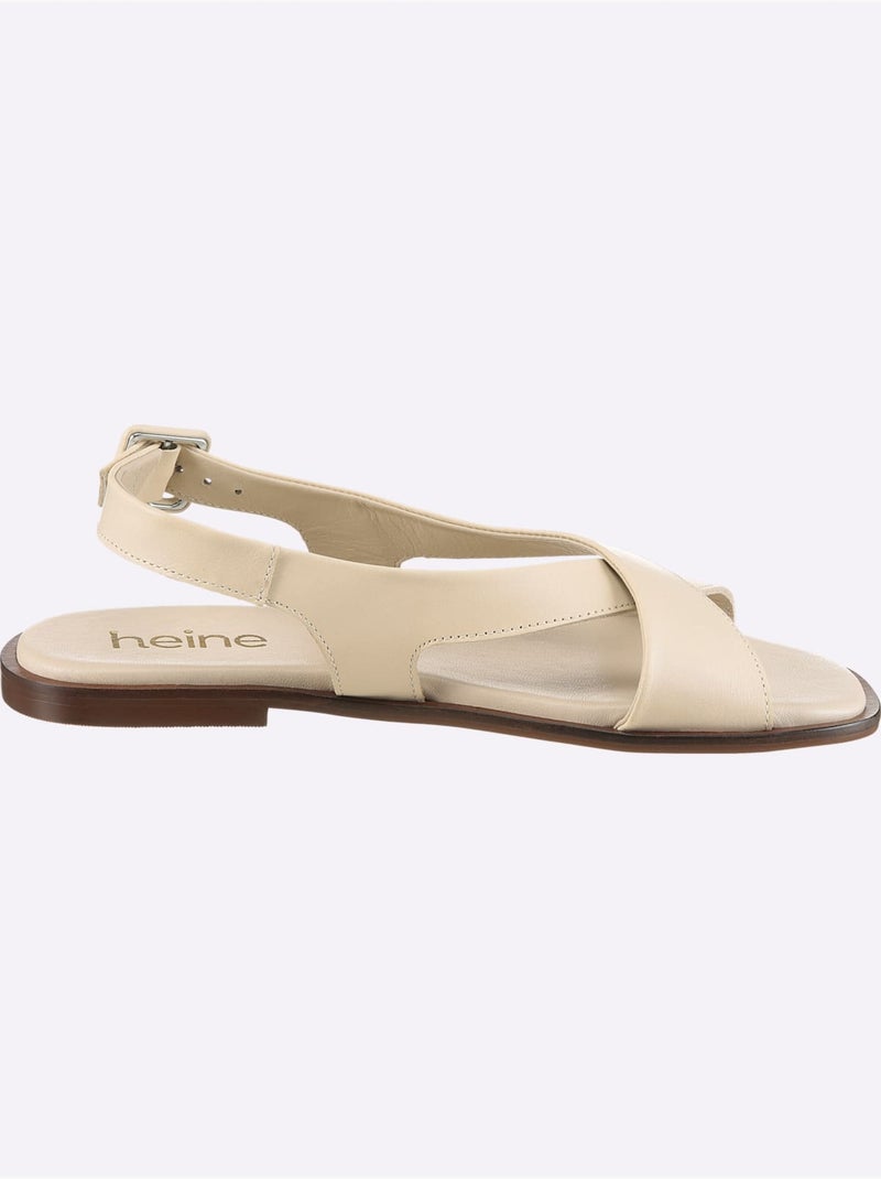 Sandales De Fabrication Espagnole - Taille Standard - helline Crème - Kiabi