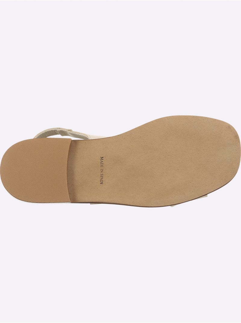 Sandales De Fabrication Espagnole - Taille Standard - helline Crème - Kiabi