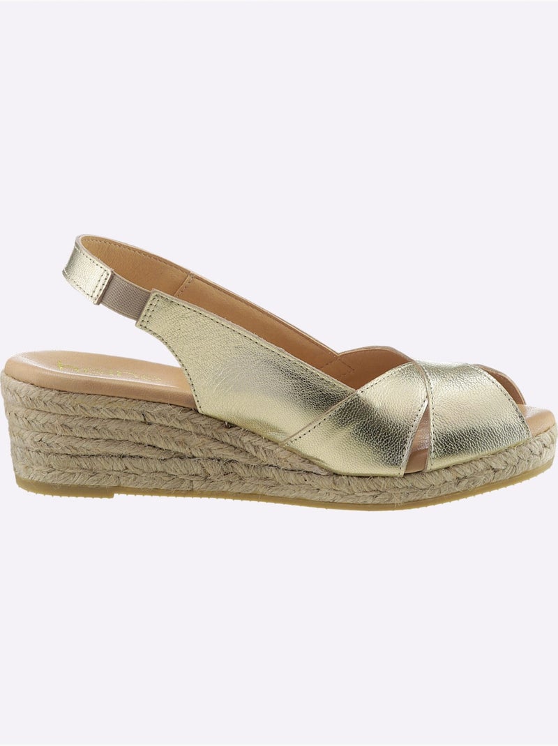 Sandales De Fabrication Espagnole - Taille Standard - helline Doré - Kiabi