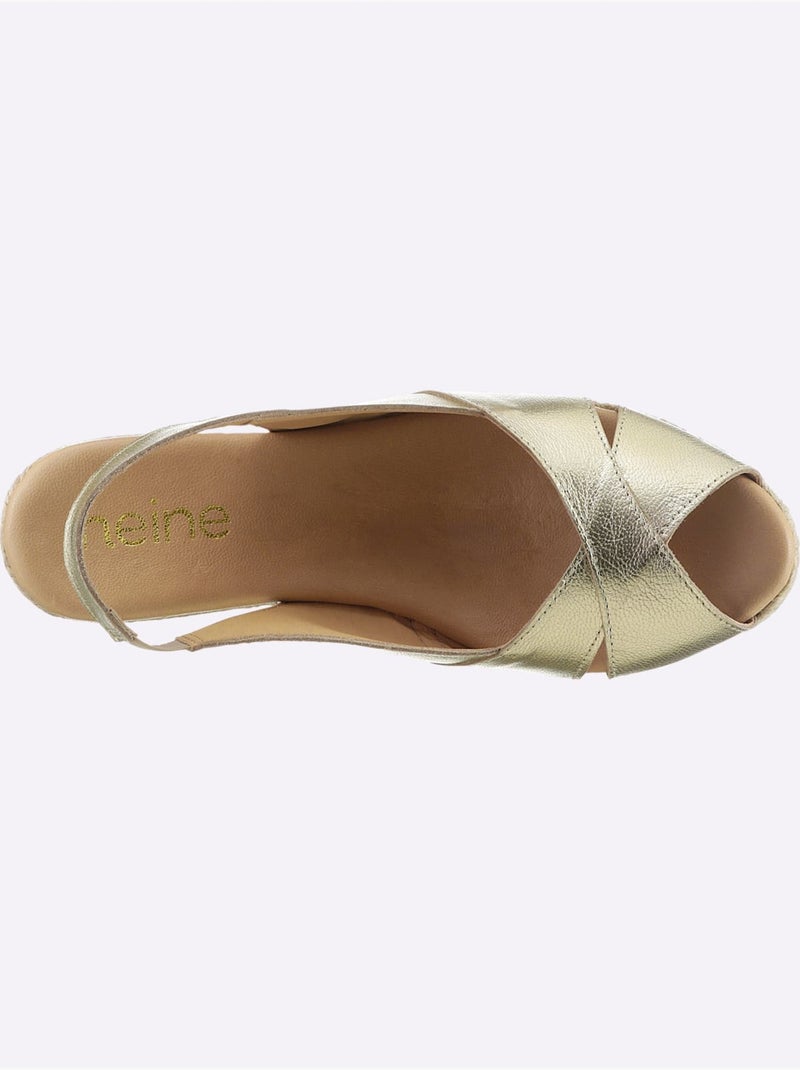 Sandales De Fabrication Espagnole - Taille Standard - helline Doré - Kiabi