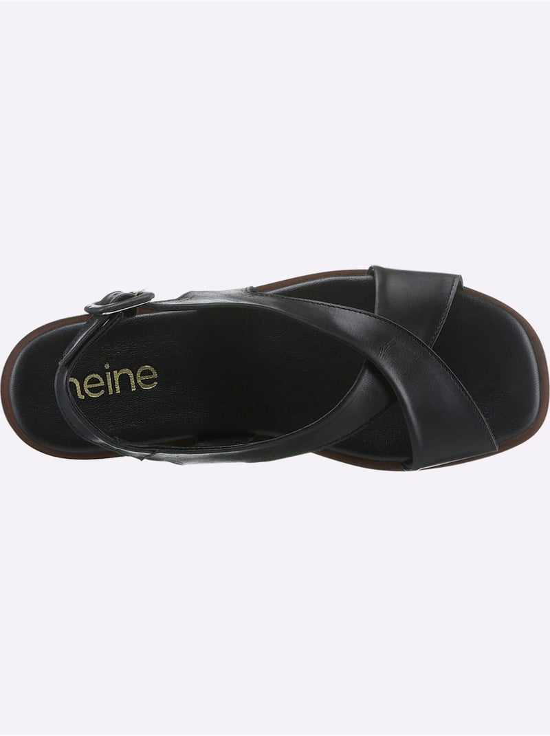 Sandales De Fabrication Espagnole - Taille Standard - Helline Noir - Kiabi
