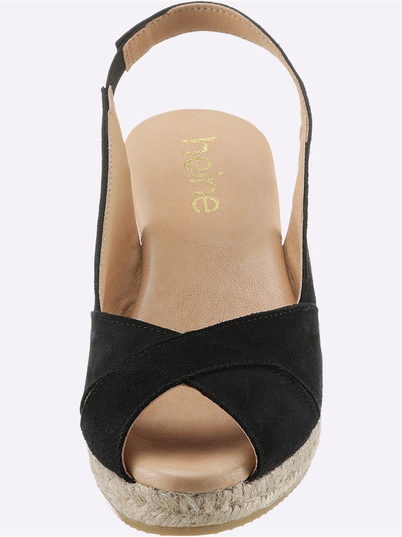 Sandales De Fabrication Espagnole - Taille Standard - helline Noir - Kiabi