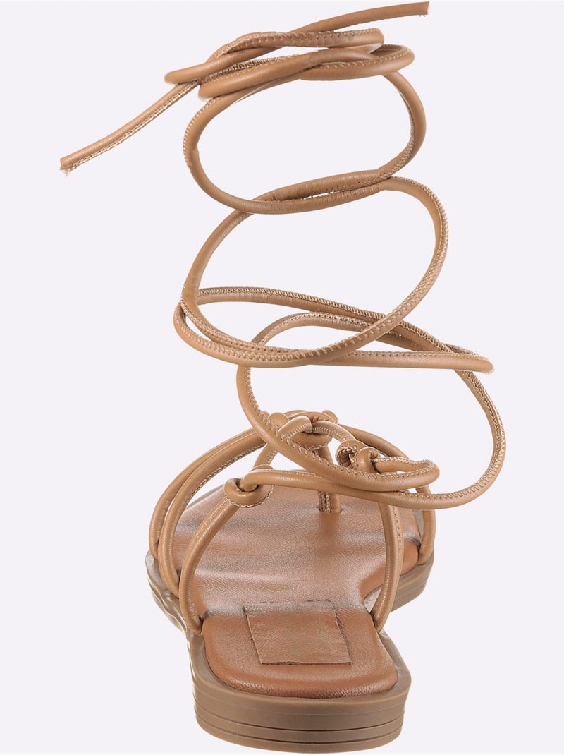 Sandales De Fabrication Portugaise - Taille Standard - Helline Ambre - Kiabi