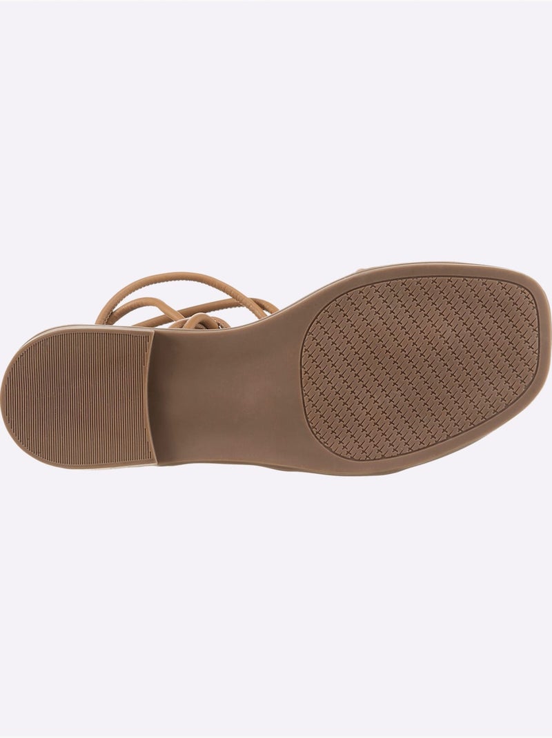Sandales De Fabrication Portugaise - Taille Standard - Helline Ambre - Kiabi