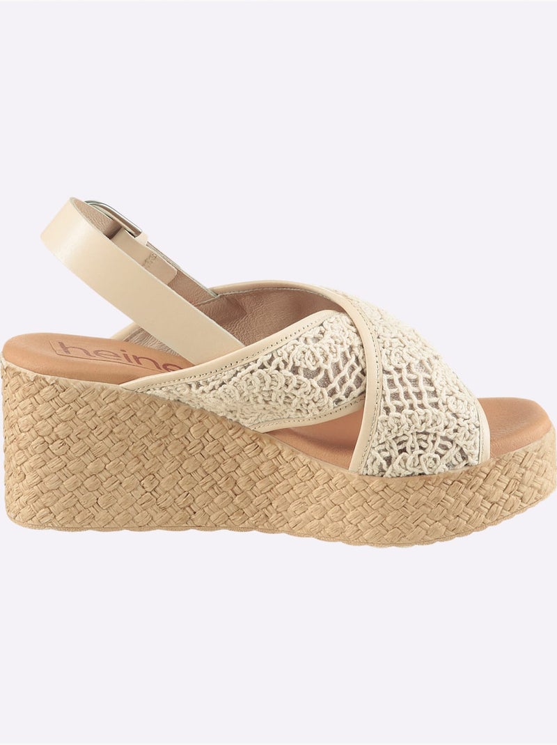 Sandales De Fabrication Portugaise - Taille Standard - Helline Beige - Kiabi