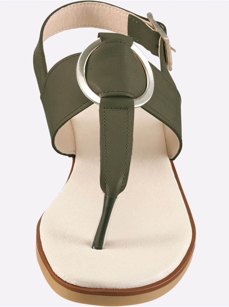 Sandales De Fabrication Portugaise - Taille Standard - Helline Kaki - Kiabi