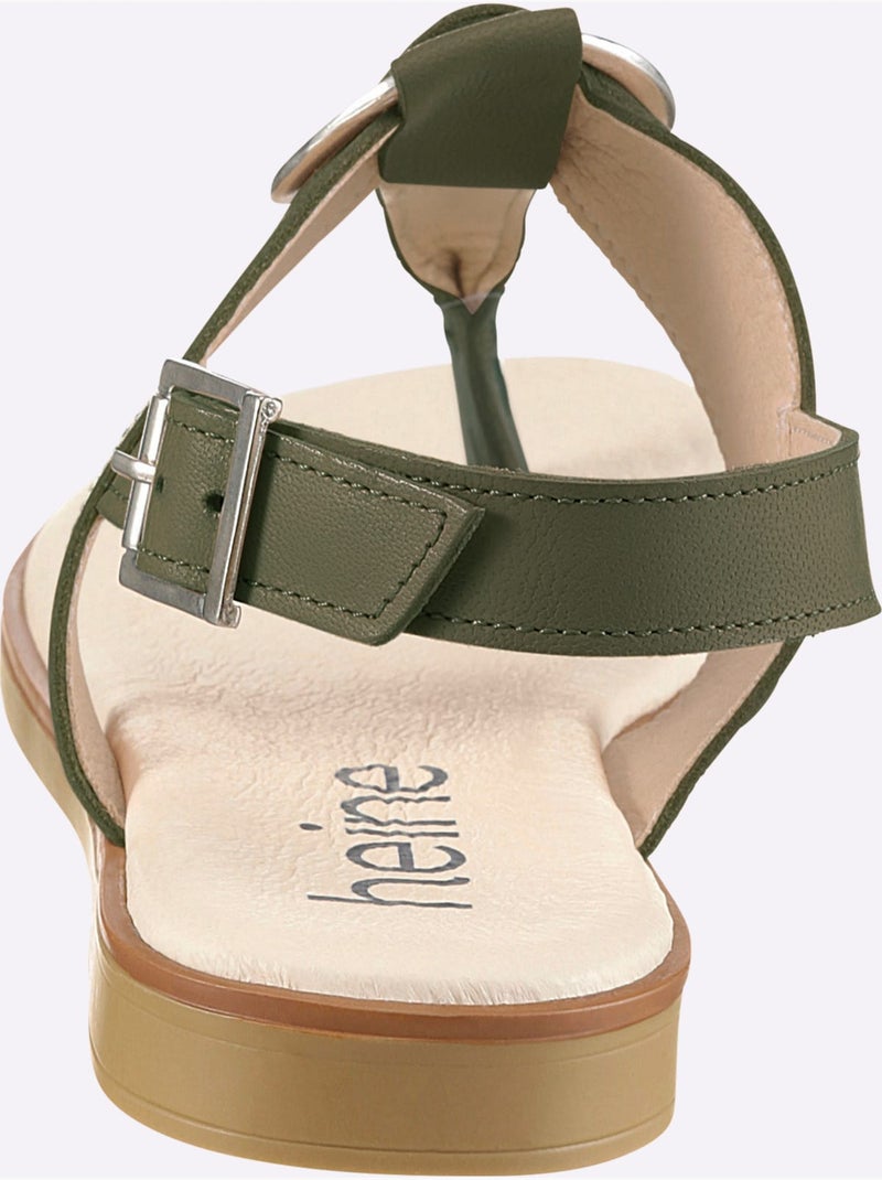 Sandales De Fabrication Portugaise - Taille Standard - Helline Kaki - Kiabi