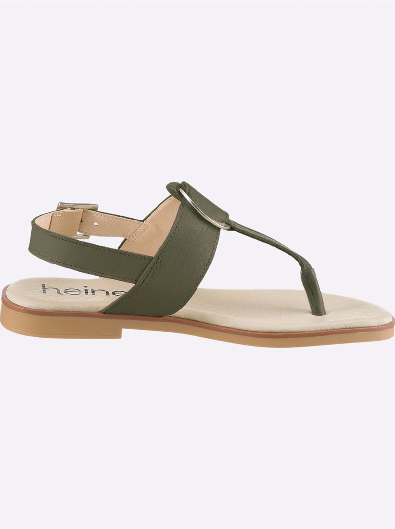 Sandales De Fabrication Portugaise - Taille Standard - Helline Kaki - Kiabi