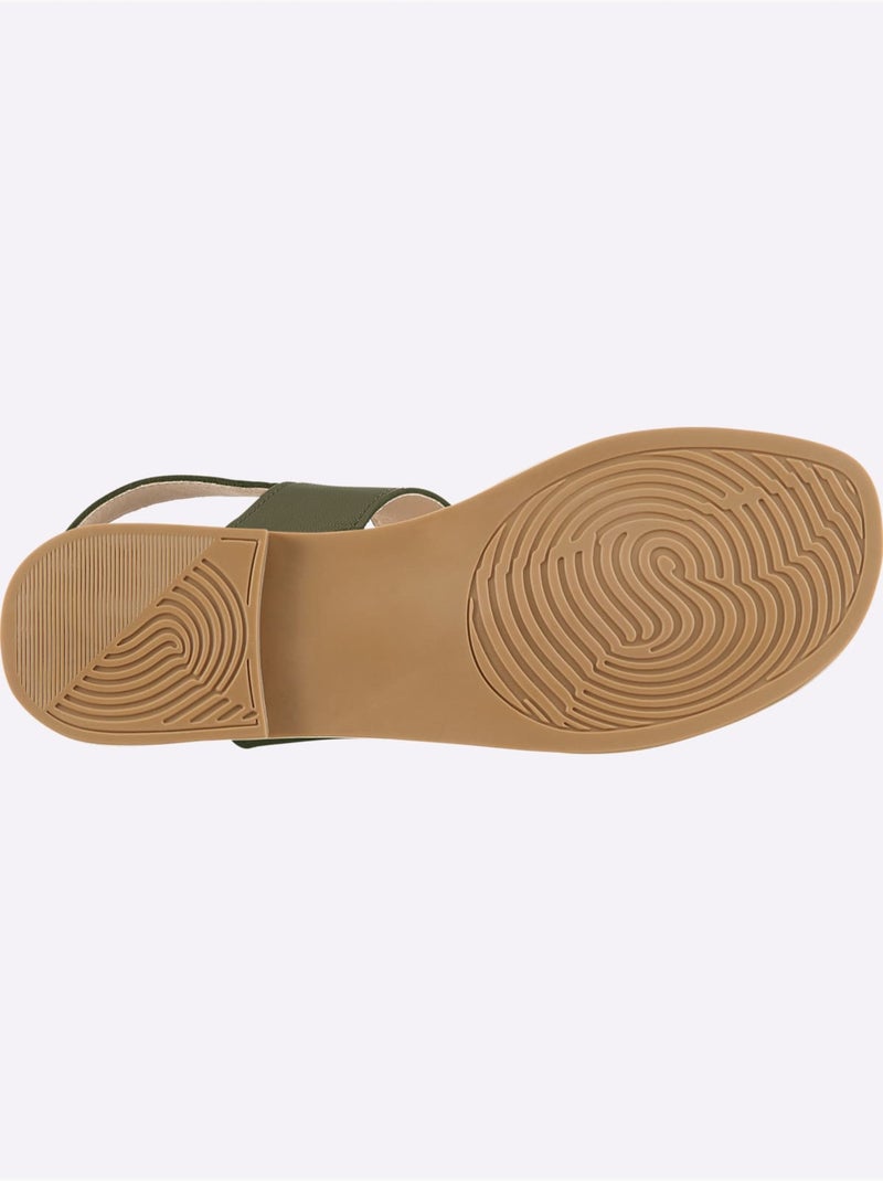 Sandales De Fabrication Portugaise - Taille Standard - Helline Kaki - Kiabi
