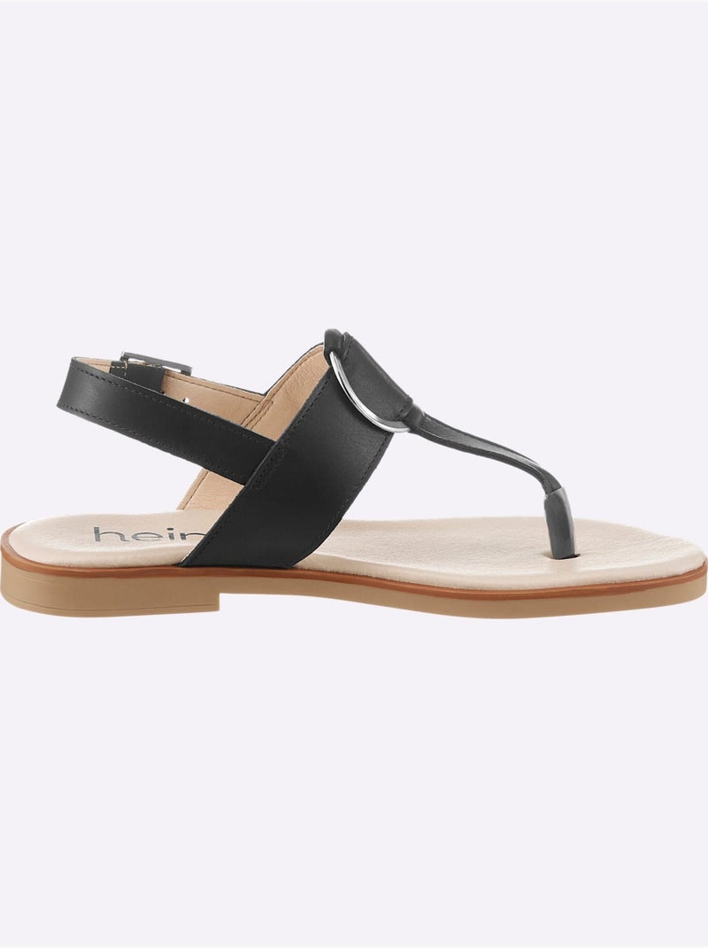 Sandales De Fabrication Portugaise - Taille Standard - Helline Noir - Kiabi