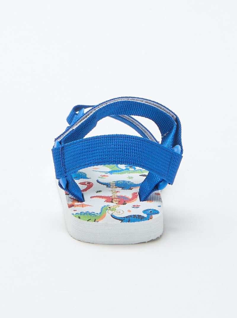 Sandales de plage avec lanières en textile Bleu - Kiabi