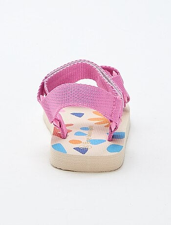 Sandales de plage avec lanières textile