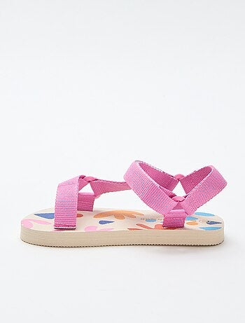 Sandales de plage avec lanières textile