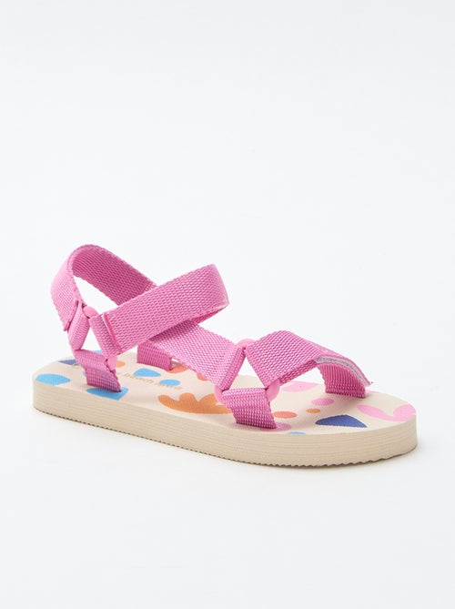 Sandales de plage avec lanières textile - Kiabi Sandales de plage avec lanières textile - Kiabi