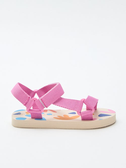 Sandales de plage avec lanières textile - Kiabi Sandales de plage avec lanières textile - Kiabi