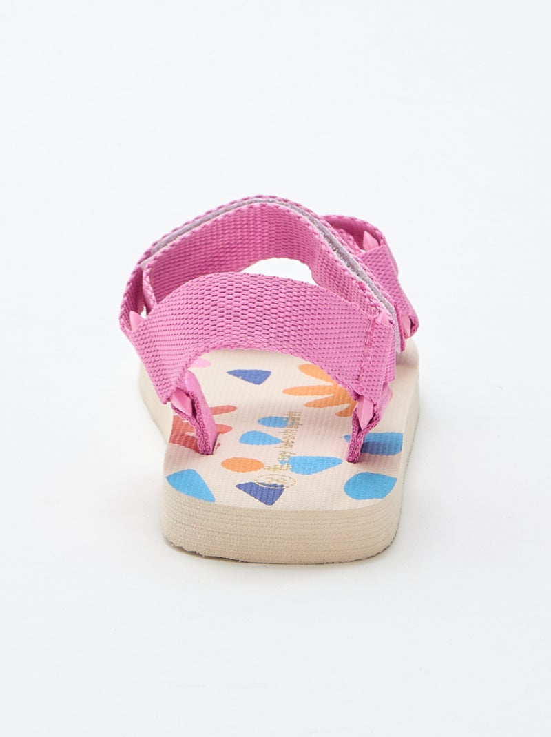 Sandales de plage avec lanières textile Rose - Kiabi