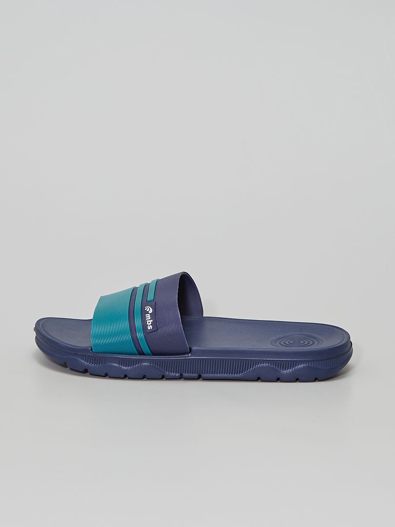 Sandales de plage en caoutchouc Bleu - Kiabi