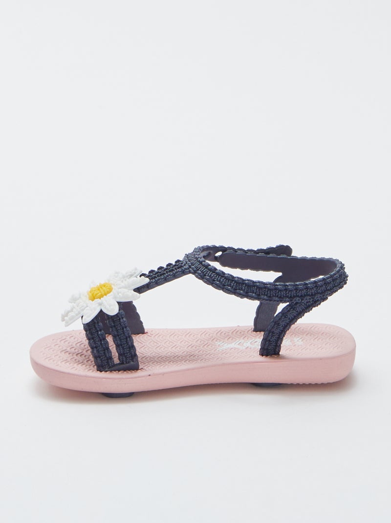 Sandales de plage marguerite Bleu - Kiabi