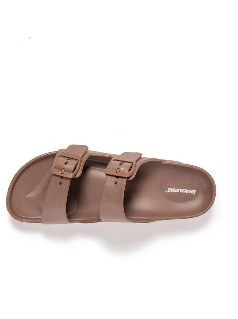 Sandales de plage unisexes Brasileras avec semelle gomme Marron - Kiabi
