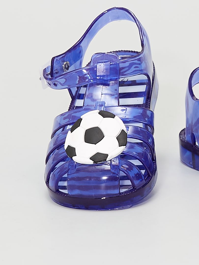 Sandales d'eau en plastique 'ballon de foot' bleu - Kiabi