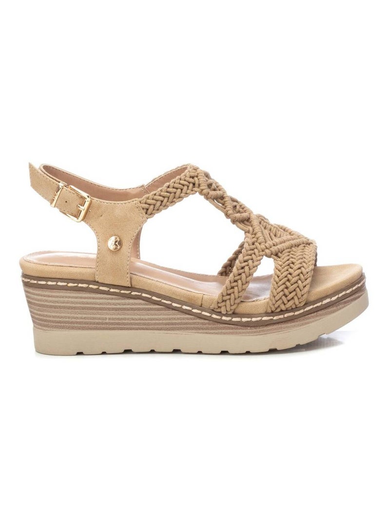 Sandales décontractées à boucle avec semelle compensée Beige - Kiabi