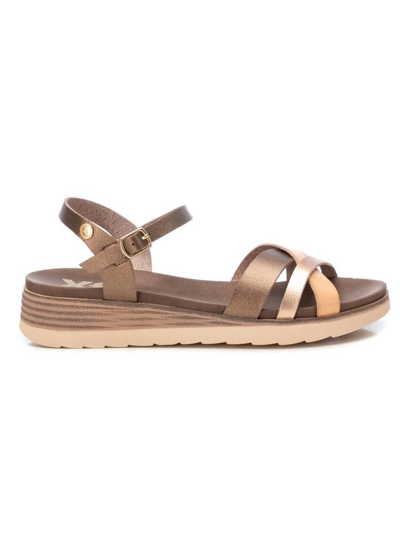 Sandales décontractées à boucle avec semelle compensée Bronze - Kiabi