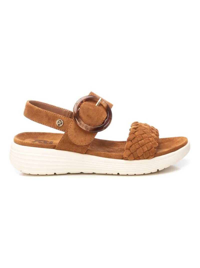 Sandales décontractées à boucle Camel - Kiabi
