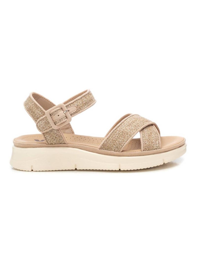 Sandales décontractées à boucle Taupe - Kiabi